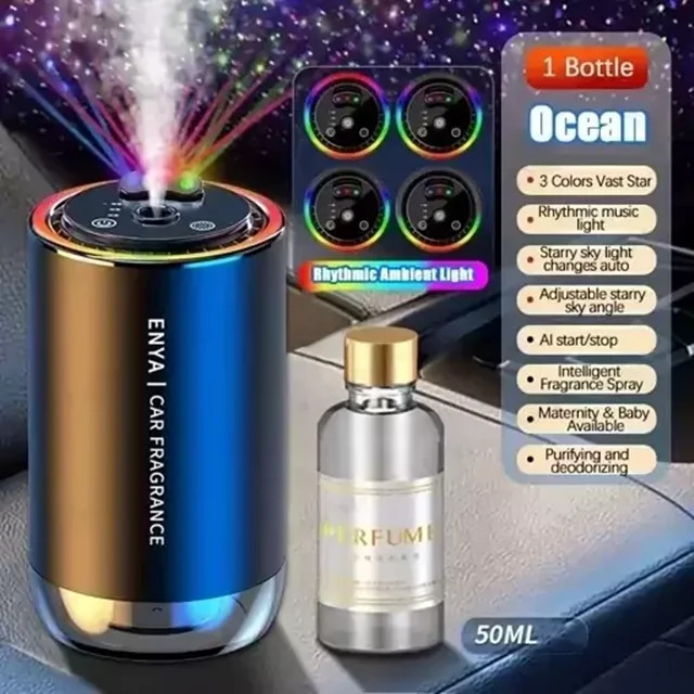 خوشبو کننده هوشمند خودرو مدل F3 با نور RGB و رایحه کلاسیک