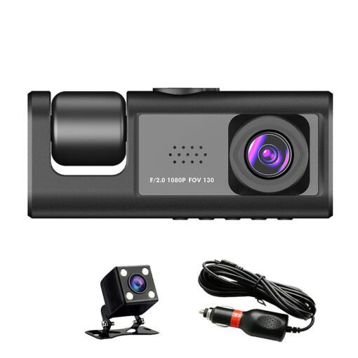 دوربین ثبت وقایع خودرو بلک باکس مدل C309 سه لنز با کیفیت فول اچ دی