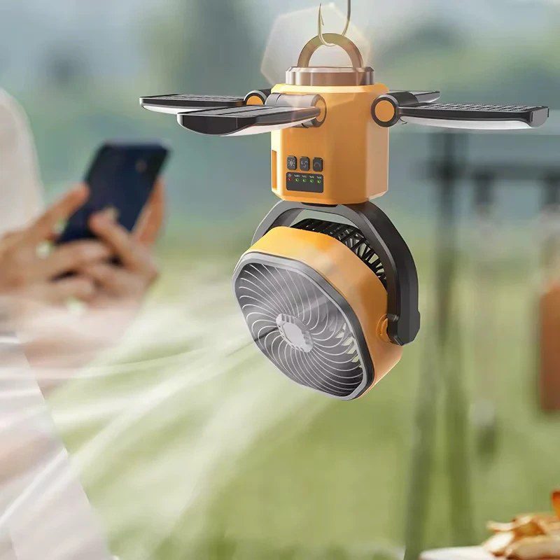 پنکه شارژی خورشیدی پرودو مدل Suncharge با پاوربانک